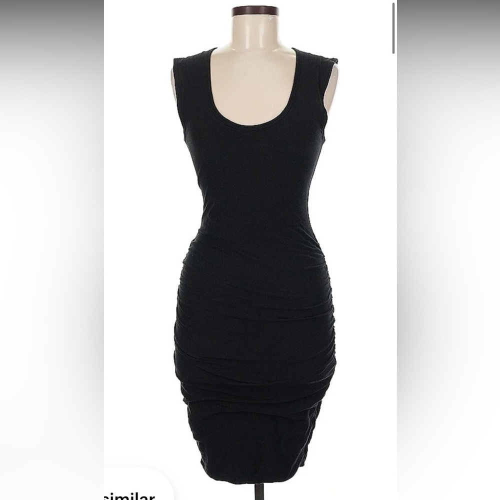 James Perse Black Bodycon Midi Dress